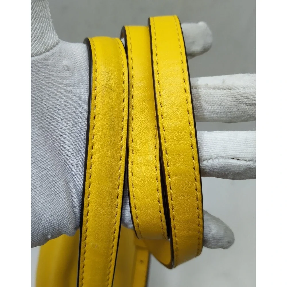 Michael Kors Evie Sunflower Yellow Leather Flap Closure Crossbody Shoulder Bag